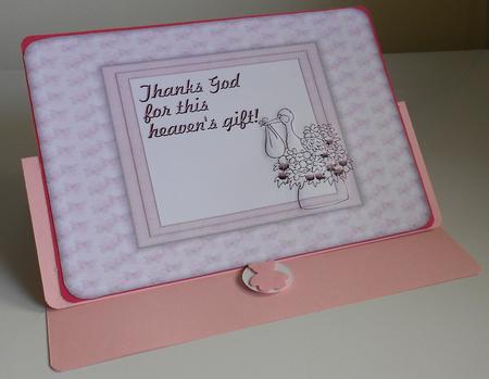 Heavens Gift Baby Girl A4 Card by Norma Mann