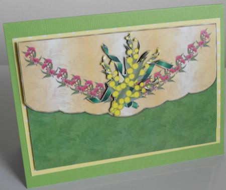 Australian Wattle Christmas Envelope Shape Card by Norma Mann