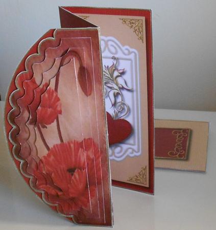 Poppies Scalloped Panel Tri-fold Card Kit by Norma Mann