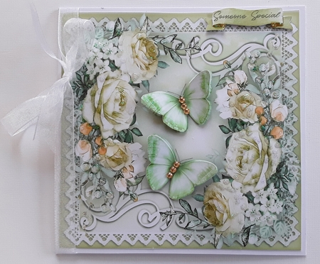 6, Floral Roses and Butterflys Card fronts  by Pam Ogilvy