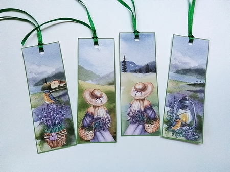 4 Lavender toppers/bookmarks 2 by Pam Ogilvy