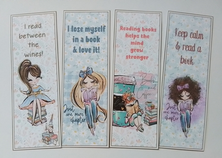 Female Reading 4 x Bookmarks 1 by Pam Ogilvy
