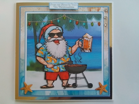 BBQ SANTA 5x5 by Pam Ogilvy