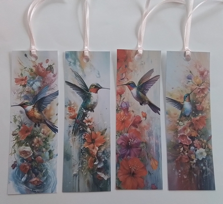 Watercolor Hummingbird Bookmarks  by Pam Ogilvy