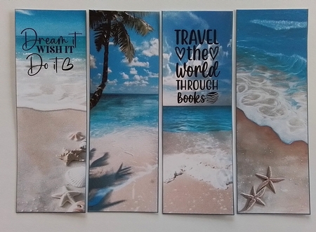 Life on the beach 4 x bookmarks by Pam Ogilvy