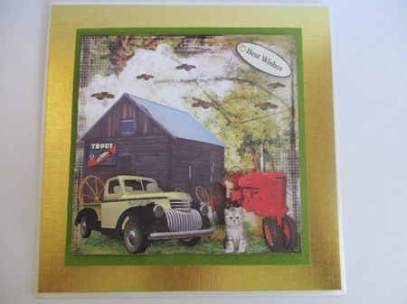 Grandpa's Old Farm Card Topper & Decoupage by Pam Ogilvy
