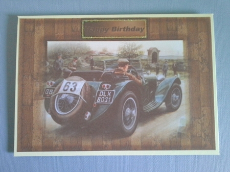 Taking a Ride in a Vintage Sports Car for Birthday A4 by Pam Ogilvy