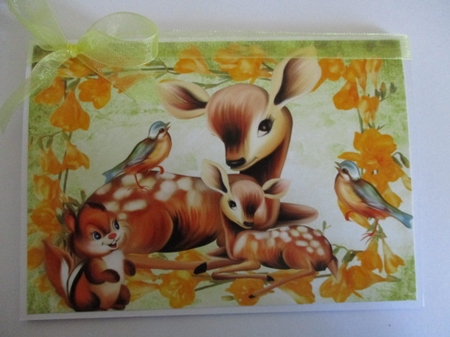 Oh! She is So Cute! Baby Deer in Daffodil Frame A4 by Pam Ogilvy