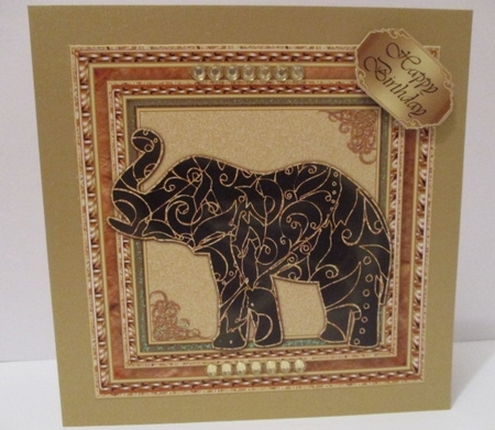 Patterned Elephant Large Square Topper 1 by Pam Ogilvy