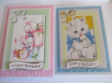 Two Lovely Cute Kitty Cat Toppers  by Pam Ogilvy