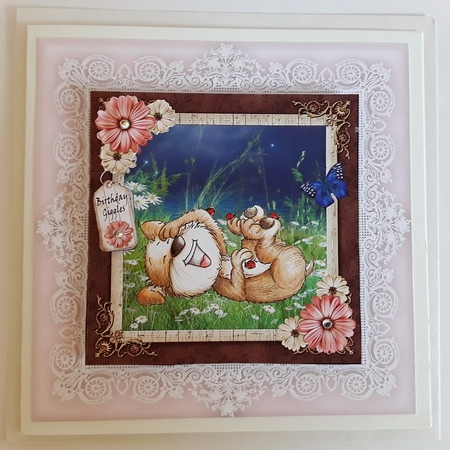 8" x 8" Pink (1) Lace Frame Plus Two 4" x 4" Frames by Pam Ogilvy