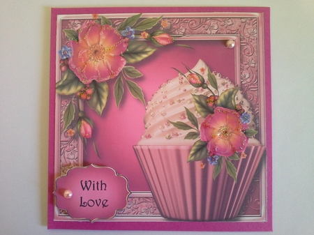 Beautiful Wild Roses Cupcake 8x8 Quick Topper by Pam Ogilvy