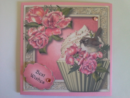 Glory Roses Cupcake 8x8 Quick Topper by Pam Ogilvy
