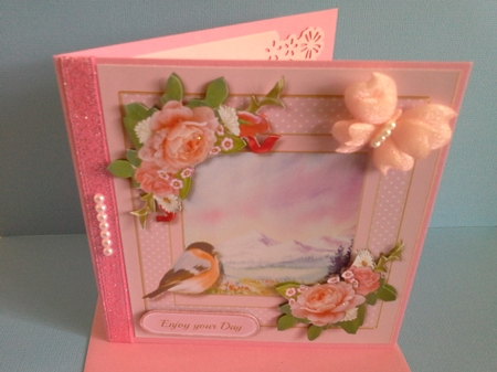 Beautiful Roses and Scene with a Bird Looking In by Pam Ogilvy