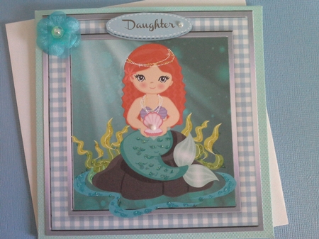 Beautiful Aqua Mermaid with Her Pearl by Pam Ogilvy
