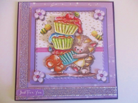 8x8 Mini Kit Cat and Mouse Cupcake Tower  by Pam Ogilvy