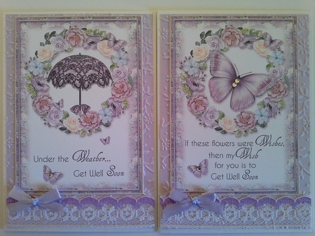 2 Get Well Soon Card Fronts by Pam Ogilvy