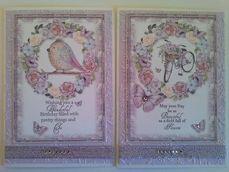 2 Birthday Bird & Bike Card Fronts by Pam Ogilvy