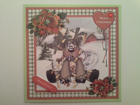 Christmas reindeer mini kit & decoupage by Pam Ogilvy