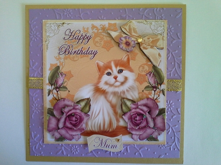 Mini Kit - Happy Birthday with cute puss #2 by Pam Ogilvy