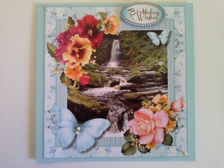 Beautiful Waterfall and Butterflys by Pam Ogilvy