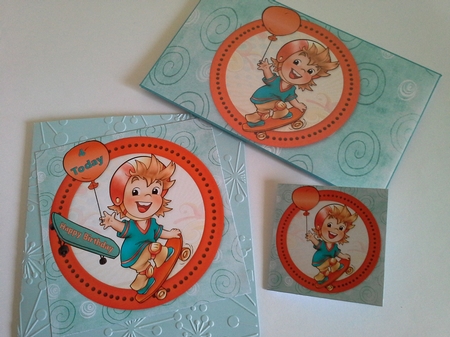 7x7 skateboard boy birthday mini kit by Pam Ogilvy
