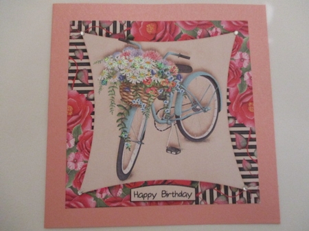 Watercolor Flower & Stripes Basket Bike 987 by Pam Ogilvy