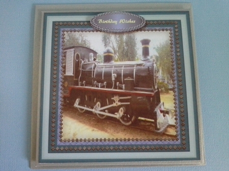 Lovely Stam Train in a Diamond Frame 1 by Pam Ogilvy
