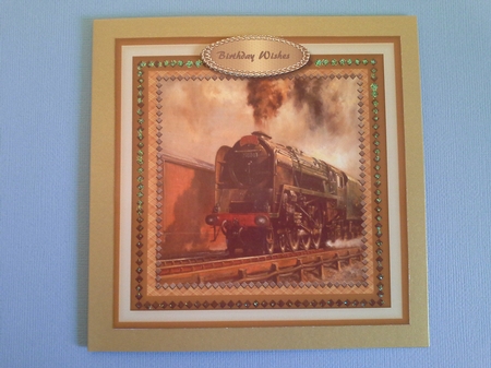 Lovely Steam Train in a Diamond Frame 2 by Pam Ogilvy