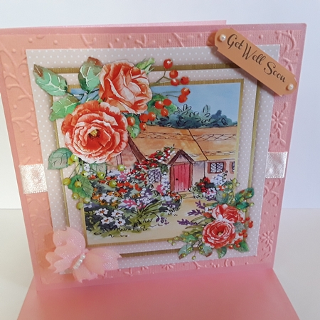 Beautiful Thatched Cottage and Roses  by Pam Ogilvy
