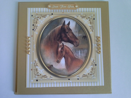 Beautiful Horses in a Gold Frame  by Pam Ogilvy