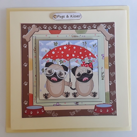 Love Pug 7x7 Decoupage Topper by Pam Ogilvy