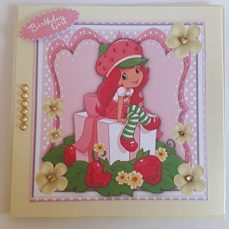 8x8 Mini Kit Girl on a Gift box , by Pam Ogilvy