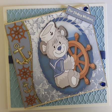 Little Sailor bear with his ships wheel   by Pam Ogilvy