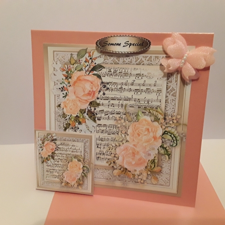 Pink Roses on Vintage Lace  by Pam Ogilvy