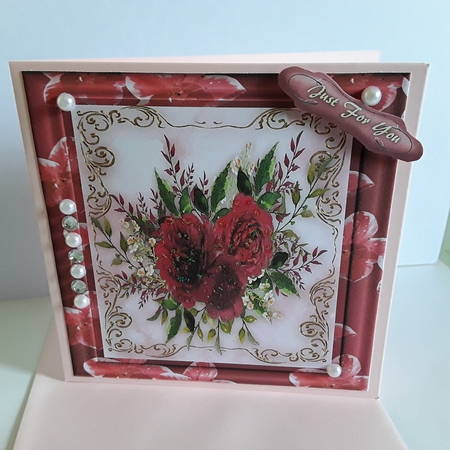 Burgundy Roses  in a Flower Frame  by Pam Ogilvy