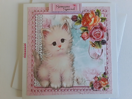 Beautiful Kitty with Roses  by Pam Ogilvy