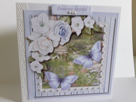 Apple Blossom and Blue Butterflys  by Pam Ogilvy