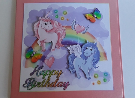 8x8 Rainbow unicorns by Pam Ogilvy