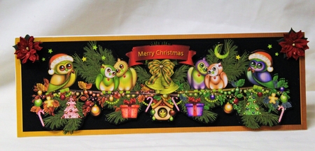 Owl Dl Christmas Gold Swag by Pam Sperling