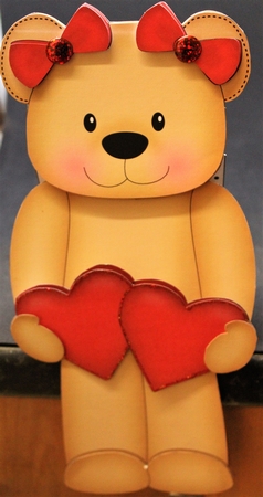 3D on the Shelf Card Kit - Hearts Love & Romance Teddy Bear by Pam Sperling