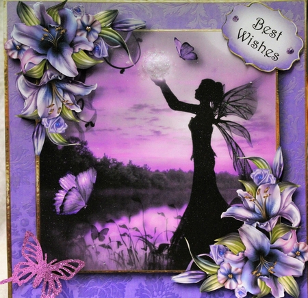 Fairy Moon & Purple Lilies by Pam Sperling