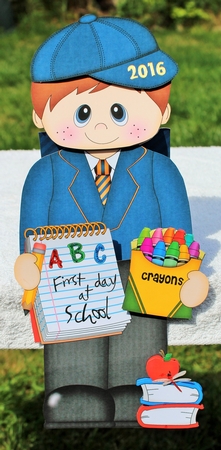 3D On the Shelf Card Kit - Its the 1st day at school for Little Shoolboy Agustin by Pam Sperling