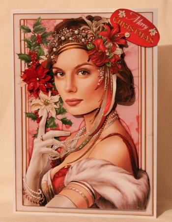 Art Deco Lady Christmas Athena Red 4 Sheet Mini Kit by Pam Sperling