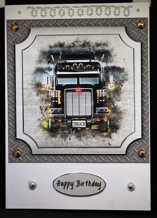 Black Grunge Truck Kit Male Birthday Trucker by Pam Sperling