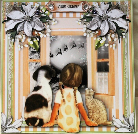 Little Girl Waiting For Christmas Card Front Kit by Pam Sperling