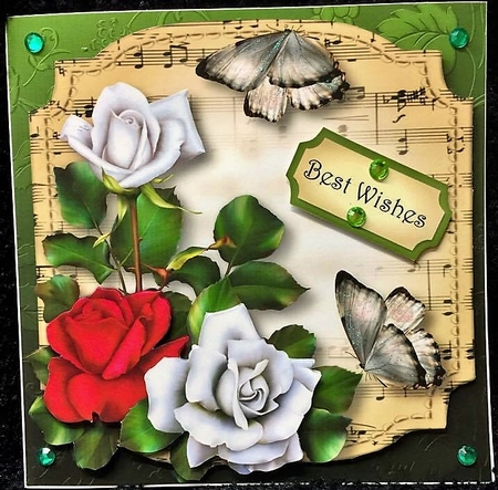 Sheet Music Plaque - Tudor Roses by Pam Sperling