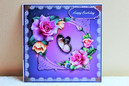 Spring Roses - 8" Square Card Mini-kit by Pam Sperling