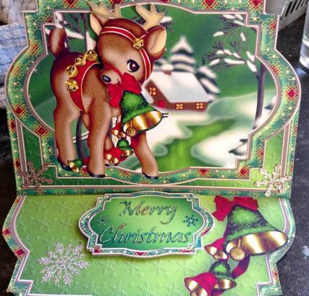 Baby Reindeer Shaped Easel Card Mini Kit by Pam Sperling