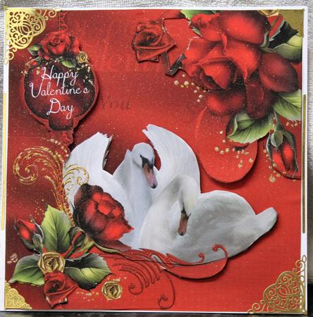 Swan and Rose Valentine's Day Mini Card Kit by Pam Sperling